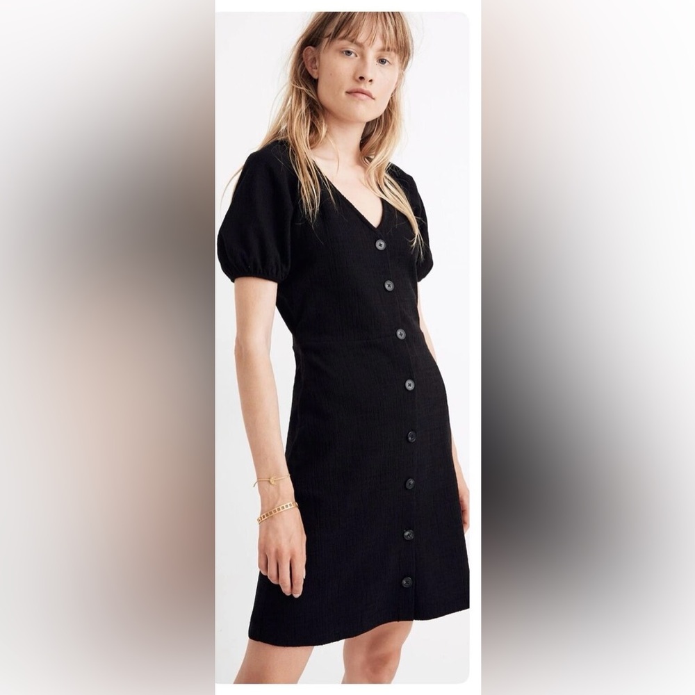 NWT Texture & Thread x Madewell Black Button Dress size S
